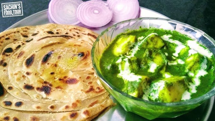 Lassuni Palak Paneer With Lacchha Paratha