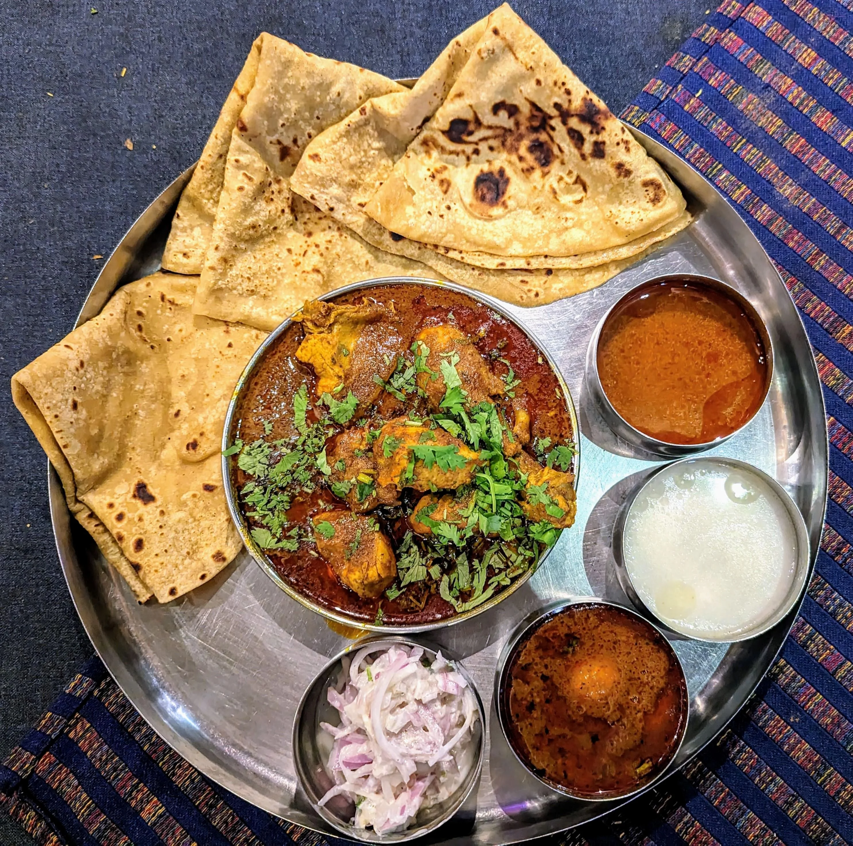 Kolhapuri Special Chicken Thali