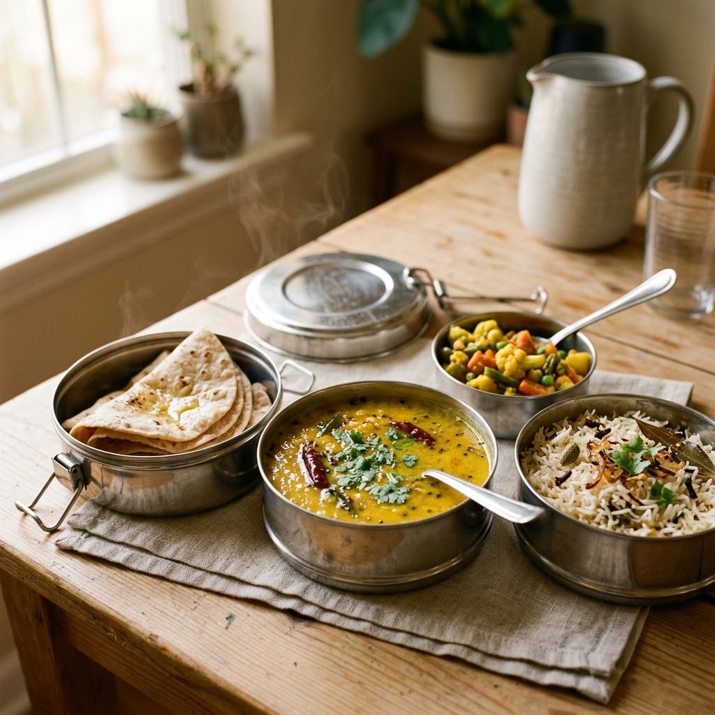 Authentic Homemade Indian Tiffin Meal